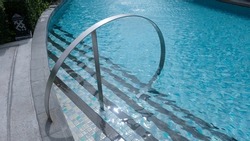 Swimming pool step to the besutiful pool cleen and nice water