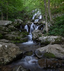 Dark Hollow Falls Hiking Trail Shenandoah National Park Skyline Drive Virginia June Summer