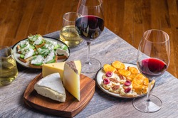 wine and cheese snacks