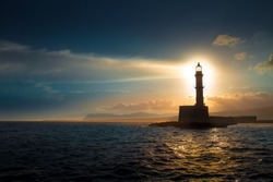 Lighthouse on sunset.