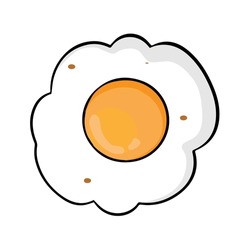 a vector depicting a fried egg yolk on a white background