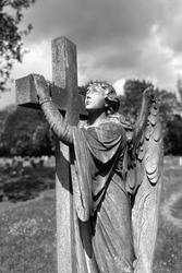 Northern Cemetery, graveyard statue . Hull