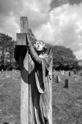 Northern Cemetery, graveyard statue . Hull