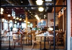 Abstract blurred restaurant - vintage style picture.