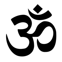 Om Hindu symbol in black