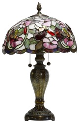 Tiffany Glass Table Lamp with Bumble Bee Accents