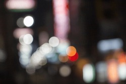 City night light blur bokeh , defocused background. Dotonbori, Osaka, Japan