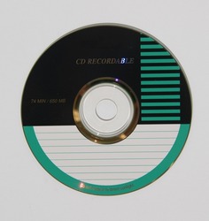 rewritable CD ROM for recording music, saving photos, videos and multimedia content. 650 MB of space and 74 minutes of playback