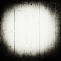 Grunge scratched background, old film effect, horror texture with frame and dust