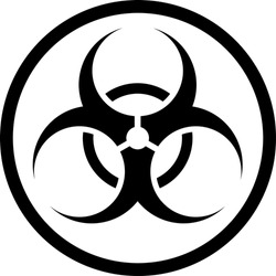Isolated Biological Hazard or Biohazard Sign in a Circular Frame. Vector Image.