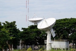 Theos Satellite Receiving and Control Station, Thailand's first resource observation satellite. Soft and selective focus.                           