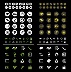 vector communication icons - computer network symbol - internet media connection