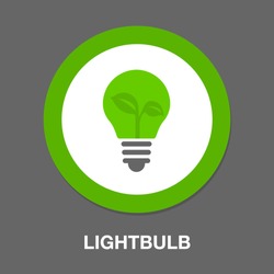 Ecology idea green bulb with plant vector illustration
