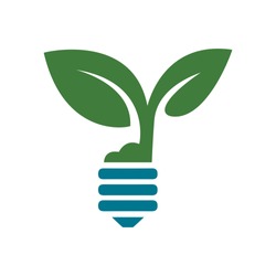 green eco energy concept, plant growing inside the light bulb