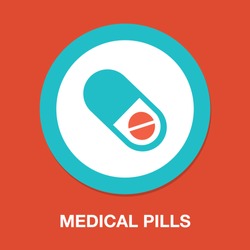 medical pills icon, medicine icon, health tablet, drug symbol