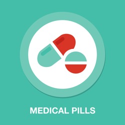 medical pills icon, medicine icon, health tablet, drug symbol