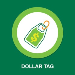 Vector Dollar tag sign, money dollar icon - dollar bill symbol