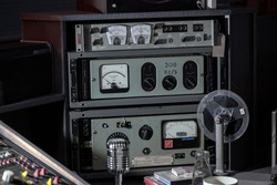 Radio equipment in a nuclear bunker from the 1950's