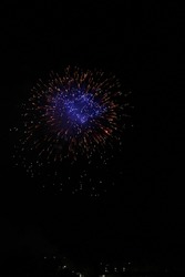Fireworks display to celebrate our nation on fourth of July 2022, many colors and types are used.