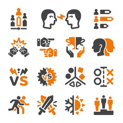 rival,enemy icon set,vector and illustration