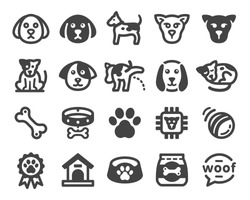 dog icon set,vector and illustration
