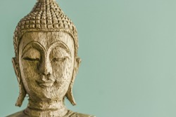 image of Buddha, Buddha statue buddha image used as amulets of Buddhism religion, copy space.