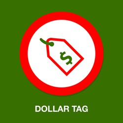 Vector Dollar tag sign, money dollar icon - dollar bill symbol