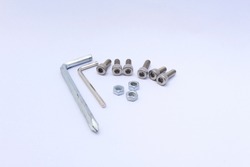 L bolt and lock, Stainless steel bolt with L Lock Head, As a cylindrical round head binder with a 6 hole key.