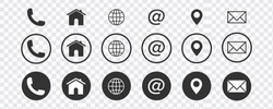 set of contact us icons. vector illustration. Web icon set. Website set icon vector