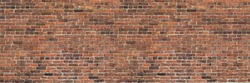 Dark brown  old bricks wall panorama 