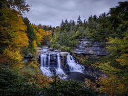 Blackwater Falls' pristine allure, a West Virginia gem in autumn.