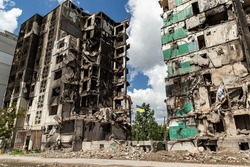 Footage of destruction after occupation by the Russian military and fighting in the 2022 war in Ukraine