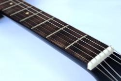 Guitar fret on white background, isolated guitar fret.