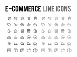 Online shopping vector line icon for app and mobile website responsive 