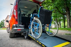 car adapted for transporting people in a wheelchair