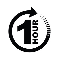 One hour arrow icon