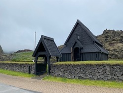 Iceland black church vikings religious temple
