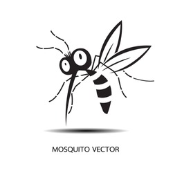 Cartoon of Aedes mosquito illustration vector. Target on mosquito. Mosquitoes carry many disease such as dengue fever, zika disease,enchaphalitits and else.