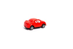 Red Little model car isolated on white background