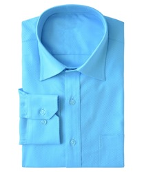 Image of a man's folded formal shirt on a white background