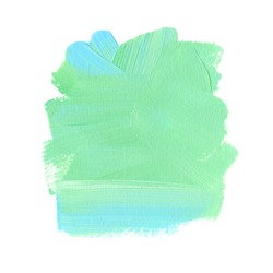 Green-blue brush stroke acrylic paint abstract art design. Messy pained background. Image.