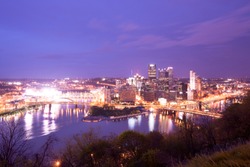 Panoramic view of Pittsburgh and the 3 rivers, Pittsburgh, Pennsylvania, USA