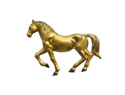 gold horse on a white background