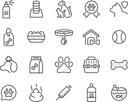 set of pet icons, dog, cat, puppy, animals