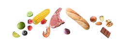 
food grocery basket,food choice buy in supermarket,food ingredient float 