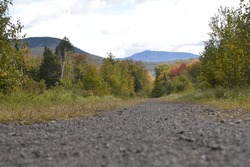 landscape photo while bicycling the Presidential Rail Trail in Randall, New Hampshire.