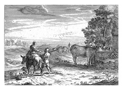 Landscape with a Woman Watering a Cow