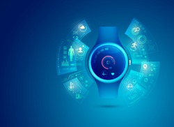 smart watch for healthcare technology with futuristic element