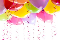 balloons with streamers for birthday party celebration