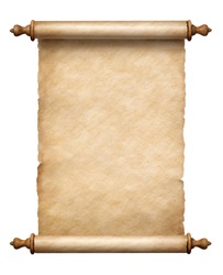 old vertical paper scroll isolated